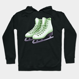 Pastel Green Ice Skating Boots Hoodie